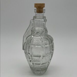 Clear Glass Grenade Decanter Bottle with Cork Stopper - 16 Ounces